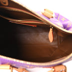 Calfskin Embroidered Monogram Speedy P9 Bandouliere 30 Golden Lotus Purple