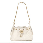 Caviar Quilted Mini Chanel 25 Handbag White