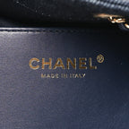 Denim Quilted Mini Chanel 25 Handbag Dark Blue