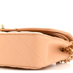 Caviar Quilted Medium Double Flap Beige Clair
