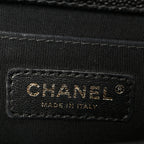 Caviar Chevron Quilted Medium Boy Flap Black