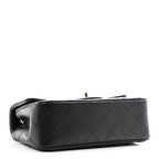 Lambskin Quilted Mini Rectangular Flap Black