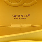 Caviar Quilted Medium Double Flap Yellow