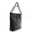 Shiny Calfskin Quilted Small Chanel 22 Black