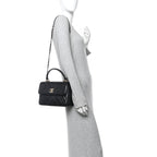 Lambskin Quilted Small Trendy CC Dual Handle Flap Bag Black