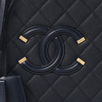 Caviar Quilted Medium CC Filigree Vanity Case Navy
