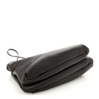 Grained Calfskin Bourse Clutch Dark Brown