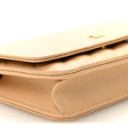 Caviar Quilted Wallet on Chain WOC Beige
