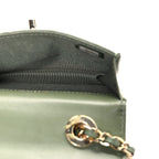 Lambskin Quilted Trendy CC Card Holder On Chain Green