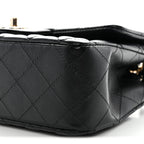 Lambskin Quilted Mini Rectangular Flap Black