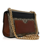 GG Supreme Monogram Calfskin Small Padlock Shoulder Bag Beige Black Cuir