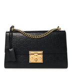 Guccissima Medium Padlock Shoulder Bag Black