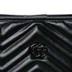 Calfskin Matelasse Monochrome Large GG Marmont Tote Bag Black