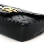 Calfskin Matelasse Super Mini GG Marmont Shoulder Bag Black