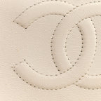Caviar Quilted Medium Double Flap White
