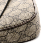 GG Supreme Monogram Textured Dollar Calfskin Web Mini Ophidia Envelope Shoulder Bag Beige Ebony