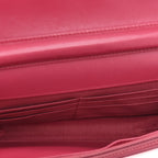 Lambskin Quilted Boy Wallet On Chain WOC Dark Fuchsia