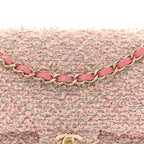 Tweed Medium Double Flap Pink