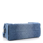 Washed Denim Quilted Mini Chanel 25 Handbag Blue