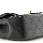 Lambskin Quilted Mini Rectangular Flap Black