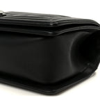 Lambskin Chevron Quilted Medium Boy Flap Black
