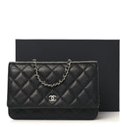 Caviar Quilted Wallet on Chain WOC Black
