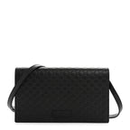 Microguccissima Crossbody Wallet Black