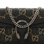 Jacquard Black Denim GG Monogram Super Mini Dionysus Shoulder Bag Black Ivory