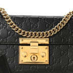 Guccissima Small Padlock Shoulder Bag Black