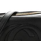Pebbled Calfskin Small Soho Disco Bag Black