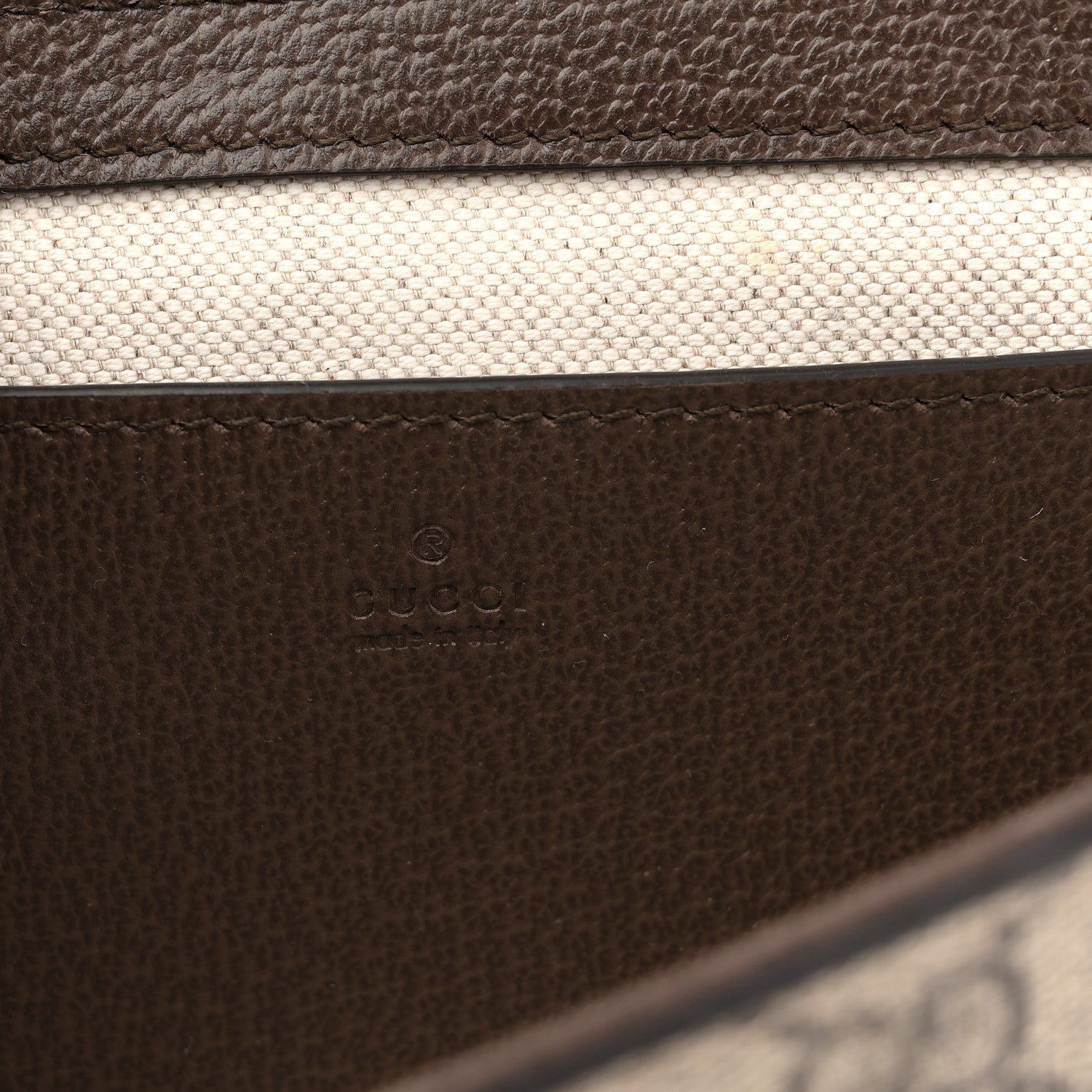 GG Supreme Monogram Textured Dollar Calfskin Web Mini Ophidia Envelope Shoulder Bag Beige Ebony