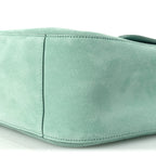 Suede Calfskin Small Souplissimo Maxi Flap Green