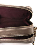 Metallic Lambskin Mini Coco Boy Camera Case Dark Gold
