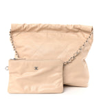 Shiny Calfskin Quilted Small Chanel 22 Ecru