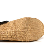 Calfskin Raffia Paulas Ibiza Small Shell Basket Tote Bag Natural Tan