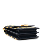 Metallic Lambskin Striped North South Boy Flap Navy Gold