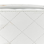 Caviar Quilted Medium Double Flap White