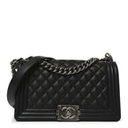 Caviar Quilted Medium Boy Flap Black