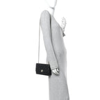 Lambskin Quilted Trendy CC Wallet On Chain WOC Black