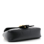 Calfskin Matelasse Super Mini GG Marmont Shoulder Bag Black