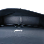 Caviar Quilted Jumbo Double Flap Dark Grey