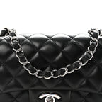 Lambskin Quilted Mini Rectangular Flap Black