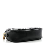 Calfskin Matelasse Small GG Marmont Chain Shoulder Bag Black