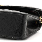 Caviar Quilted Small Double Flap Black