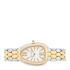 Stainless Steel 18K Yellow Gold Diamond Bezel 33mm Serpenti Seduttori Quartz Watch