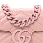 Calfskin Matelasse Monochrome GG Marmont Chain Belt Bag Perfect Pink
