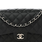 Caviar Quilted Jumbo Double Flap Black