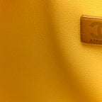 Caviar Quilted Medium Double Flap Yellow