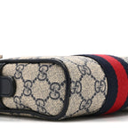 GG Supreme Monogram Textured Calfskin Web Mini Ophidia Messenger Beige Blue