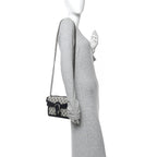 GG Supreme Monogram Textured Dollar Calfskin Small Rectangular Dionysus Shoulder Bag Beige Blue